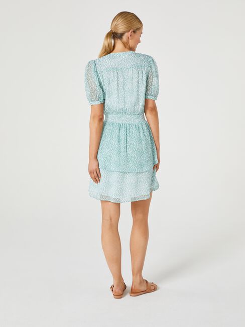 Leah Shirred Waist Dress, Print, hi-res