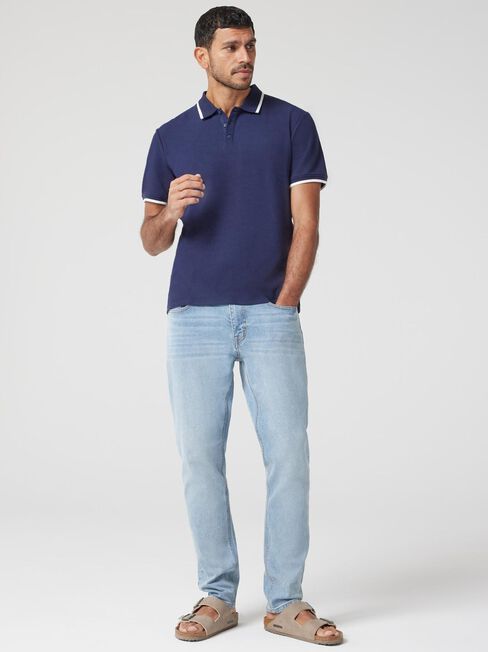 SS Nash Tipped Polo, Blue, hi-res
