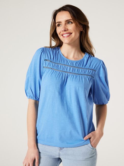 Demie Ladder Trim Top, Sapphire, hi-res