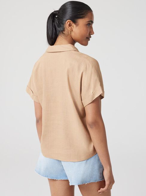 Lotus Tencel Popover, Brown, hi-res