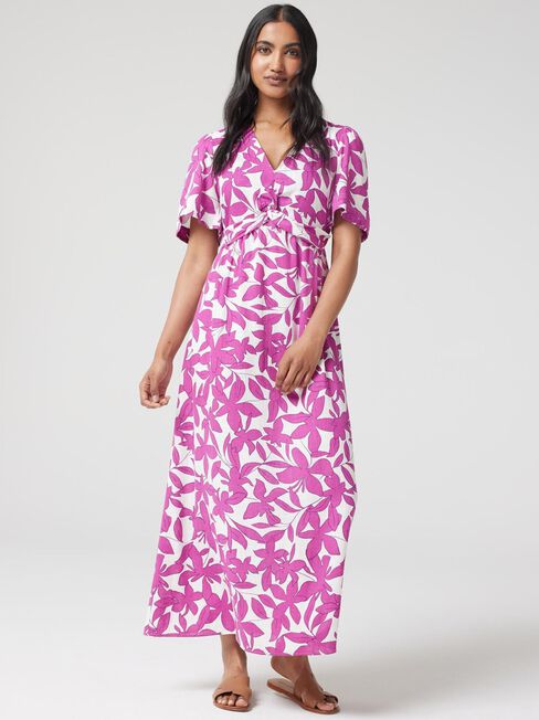 Tulip Twist Front Dress, Print, hi-res