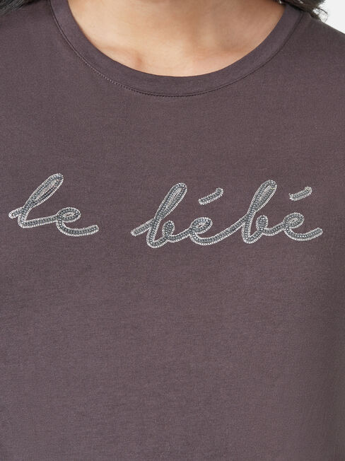 Amore Maternity Slogan Tee, Grey, hi-res