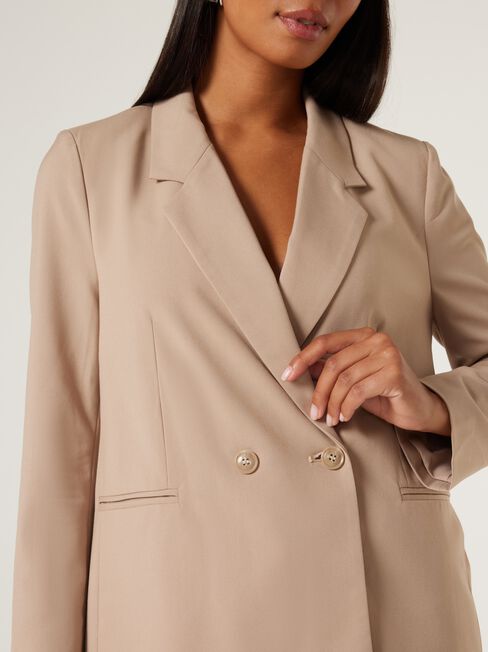 Eva Boxy Blazer, Taupe, hi-res
