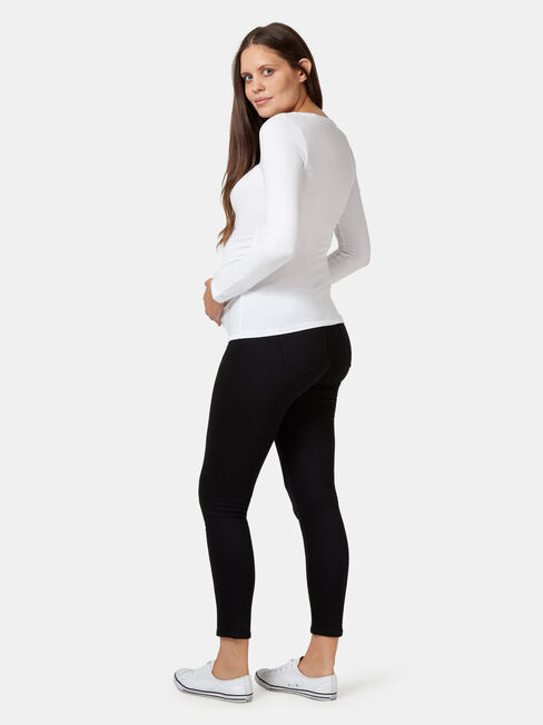 Feather Touch Maternity Skinny 7/8, Black, hi-res
