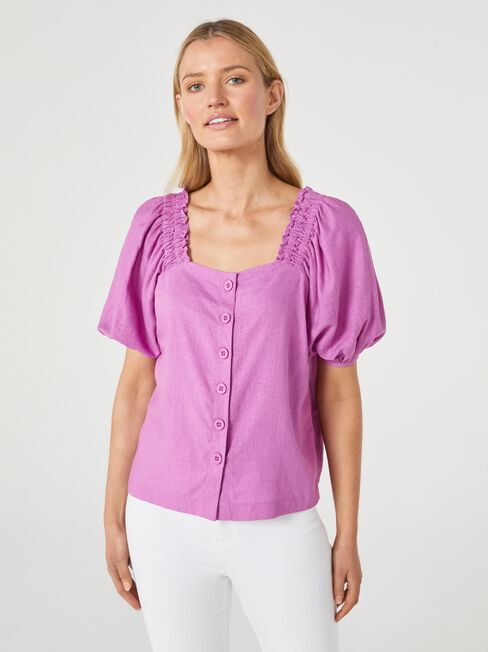 Candy Square Neck Top, Purple, hi-res