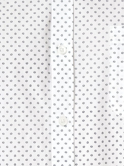 Devon Short Sleeve Print Shirt, White, hi-res