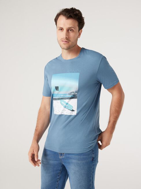 SS Carson Print Crew Tee, Bluestone, hi-res