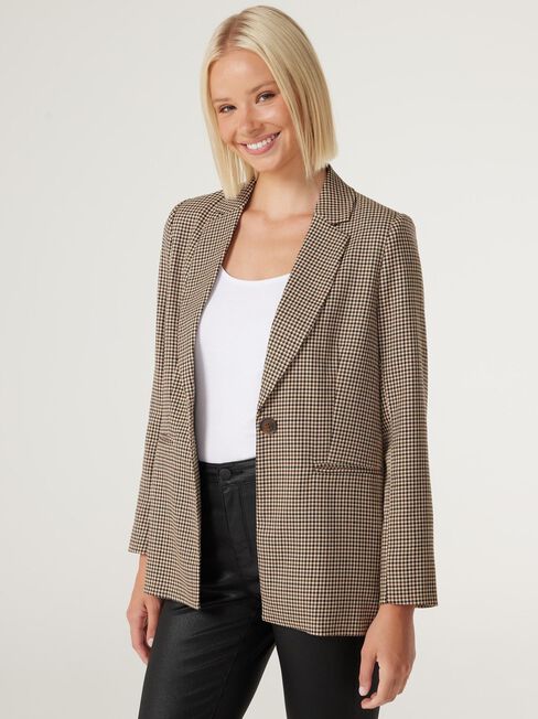 Danica Houndstooth Blazer, Choc Houndstooth, hi-res