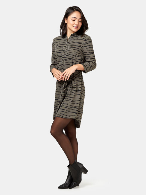 Minx Printed Shirt Dress, Print, hi-res