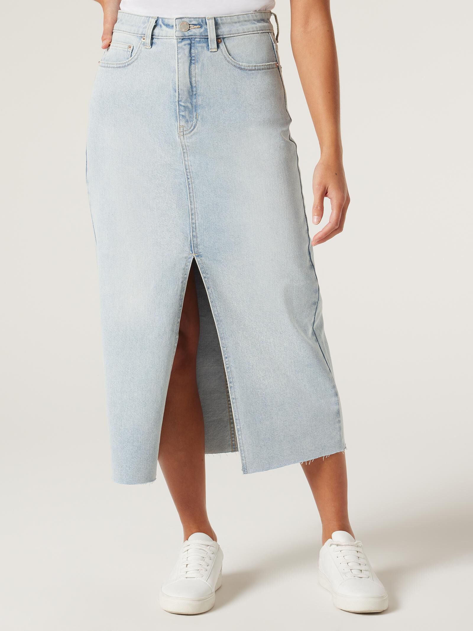 Denim midi skirt nz shop