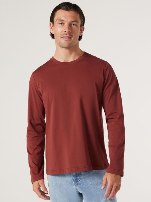 Vienna Long Sleeve Tee, Brick, hi-res