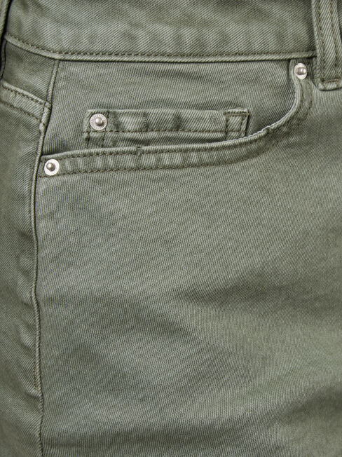 Simone Distressed Denim Skirt, Green, hi-res