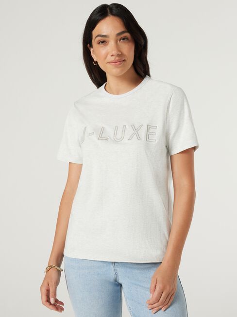 J-Luxe Tee, Grey Marle, hi-res