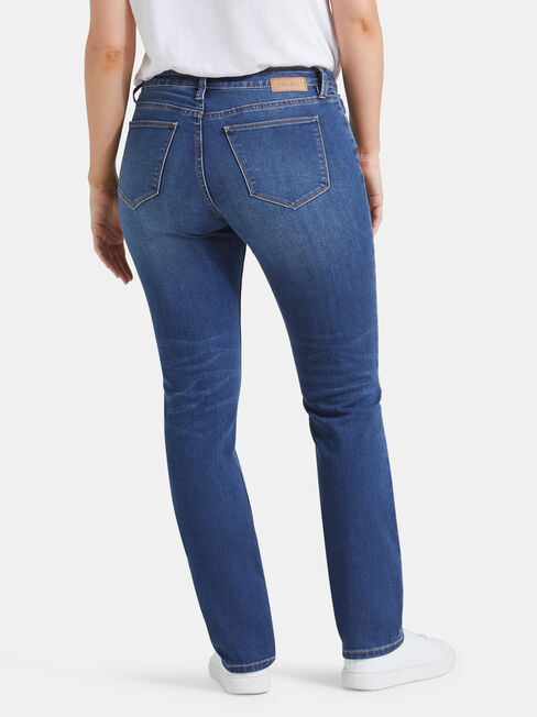 Curve Embracer Slim Straight Jeans Lake Blue, Mid Indigo, hi-res