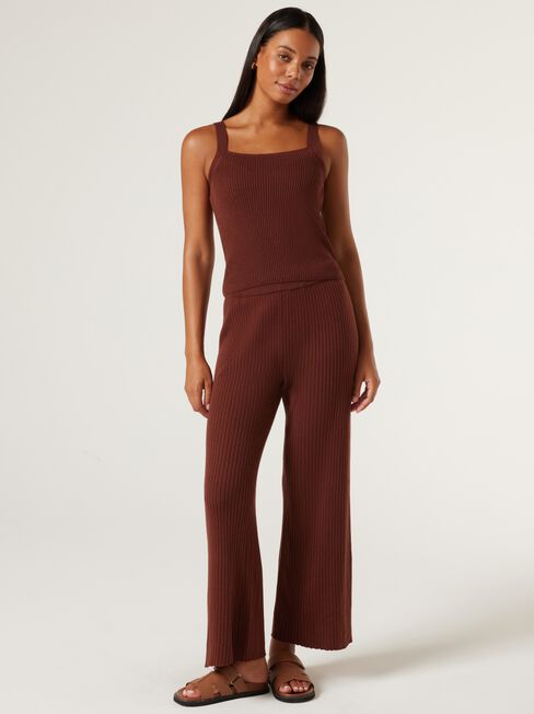 J-Luxe Chunky Rib Cami, Brick, hi-res