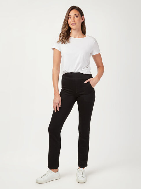 Tessa Slim Straight Jeans, Black, hi-res