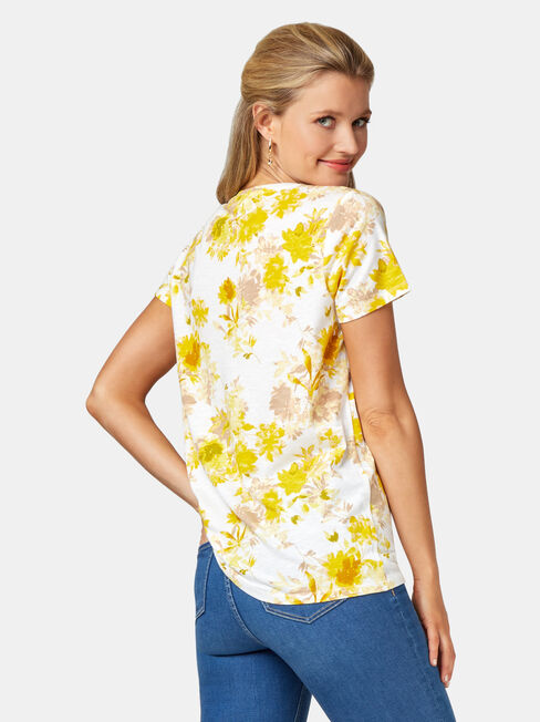 Zara Floral Printed Tee, Floral, hi-res