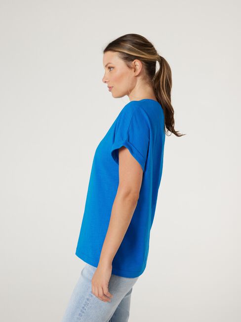 Drop Shoulder Tee, Navy, hi-res
