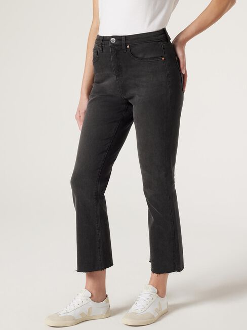 Emma Cropped Bootcut Jean, Black, hi-res