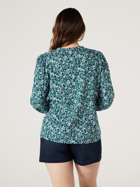 Aurelia Blouse, Green Blossom, hi-res