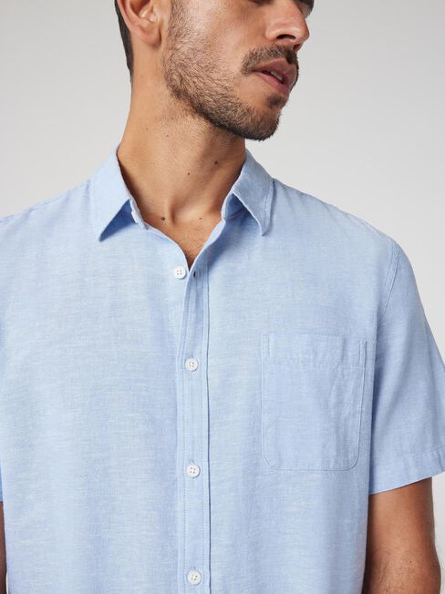 SS Wolf Textured Shirt, Sky, hi-res