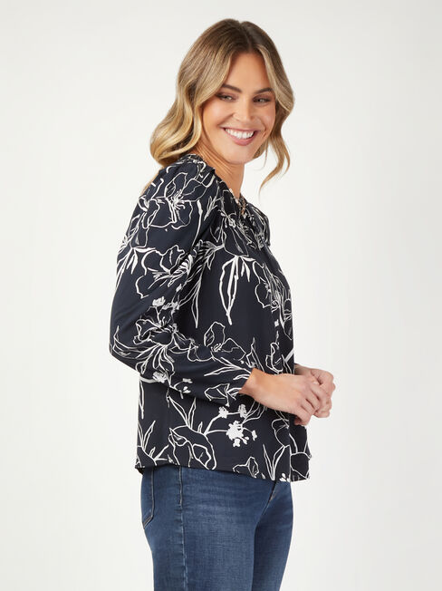 Madison Volume Sleeve Top, Floral, hi-res