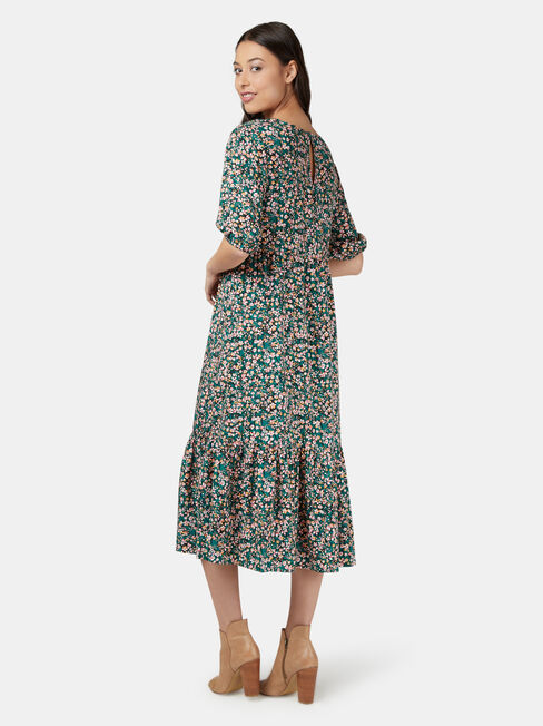 Gina Midi Dress, Green, hi-res