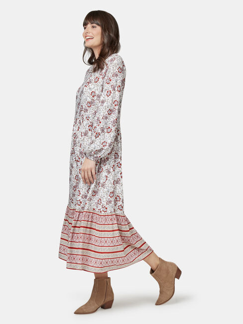 Tina Tiered Border Dress, Multi, hi-res