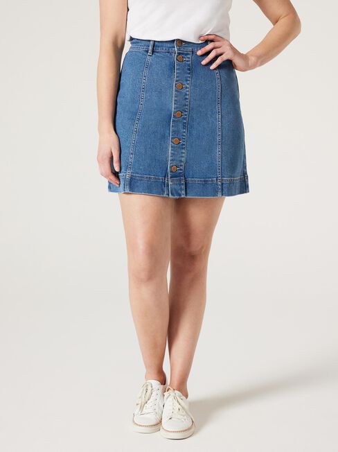 GIGI DENIM SKIRT, Mid Vintage, hi-res