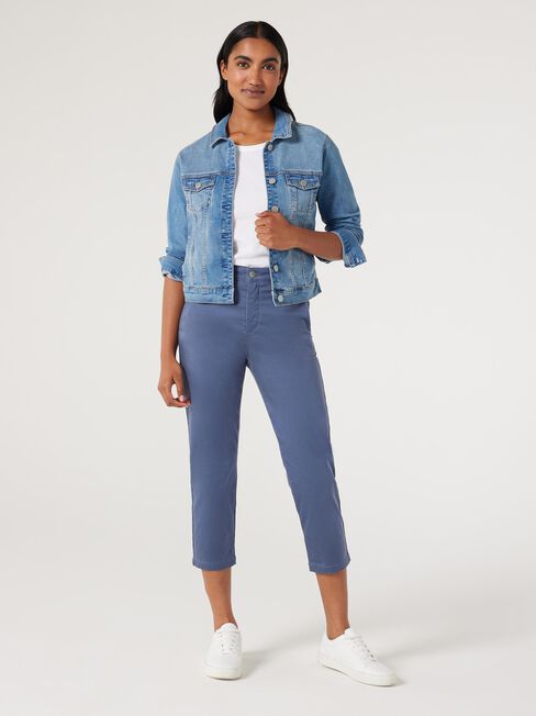 Sammy Mid Waisted Straight Capri, Vintage Indigo, hi-res