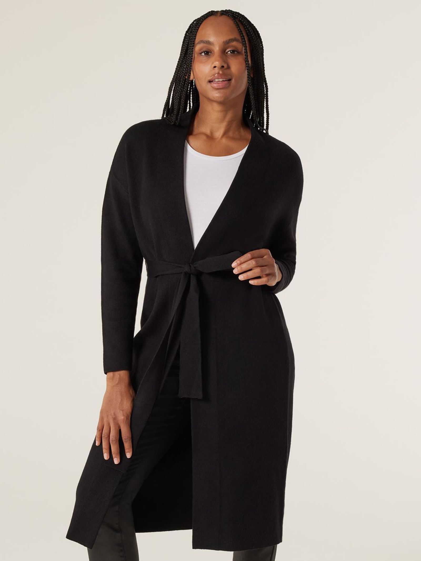 Ladies black coatigan outlet
