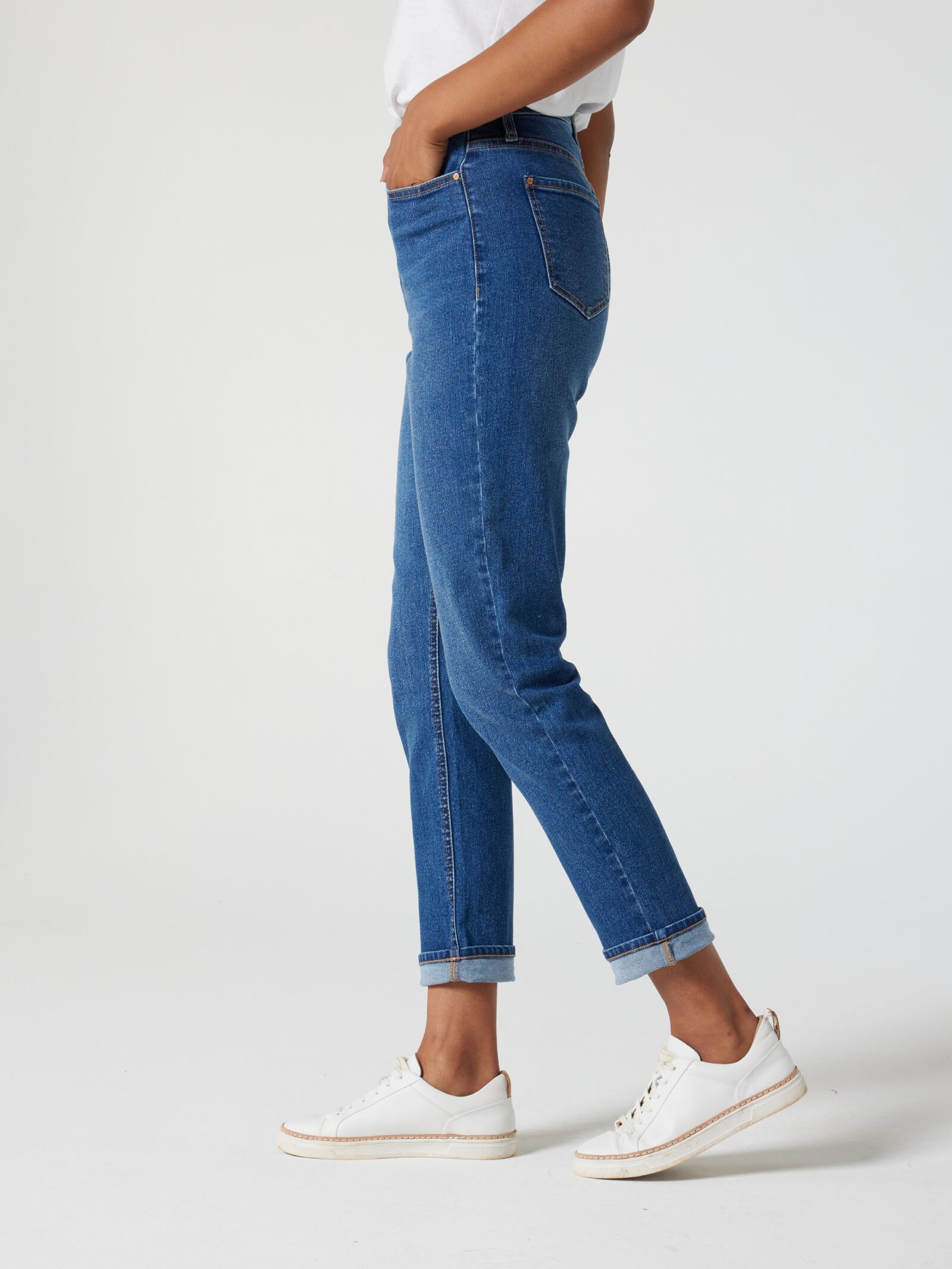 High waisted tapered cheap leg mom jeans