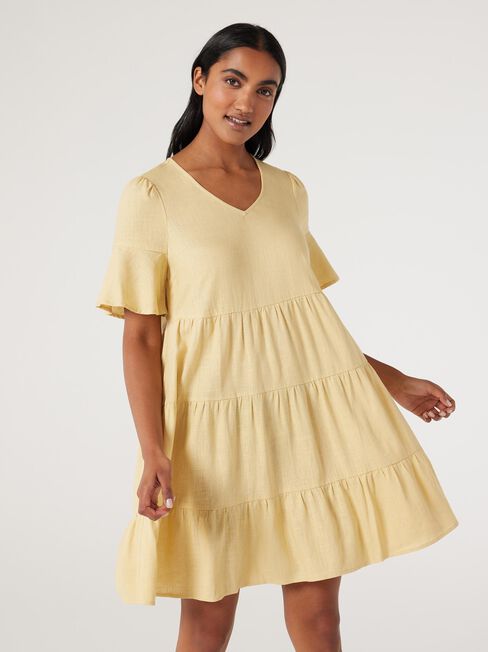 Lilah Tiered Dress, Golden, hi-res