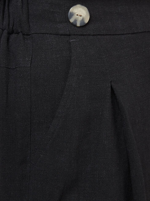 Ava Wide Leg Elastic Waist Pant, Black, hi-res