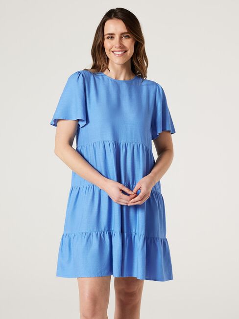 Bobby Tiered Dress, Sapphire, hi-res