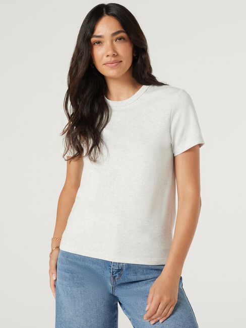 Classic Crew Neck Tee, Grey, hi-res
