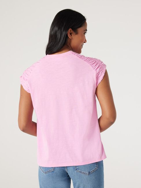 Ruby Rouched Jersey Top, Blush Pink, hi-res