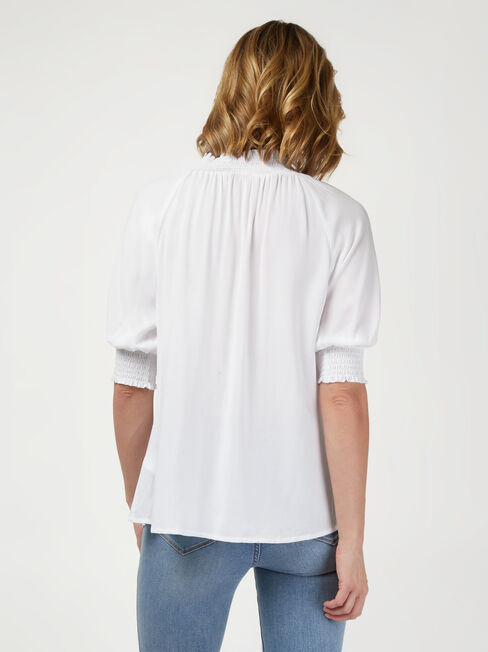 Tillie Tie Front Top, White, hi-res