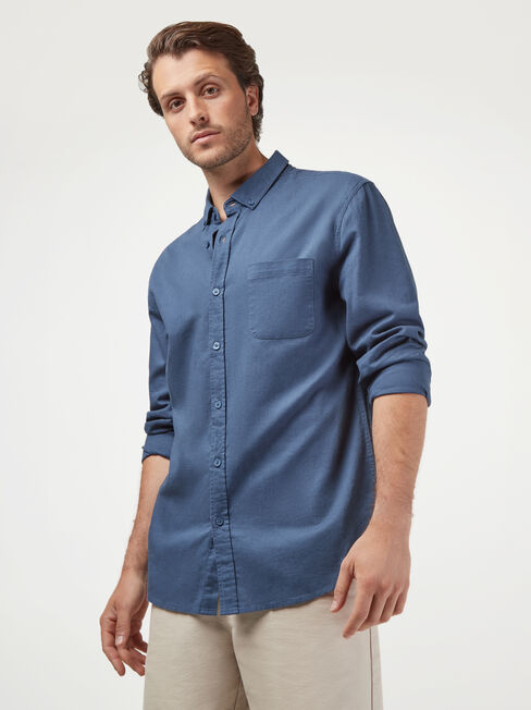LS Brody Textured Shirt, Blue, hi-res