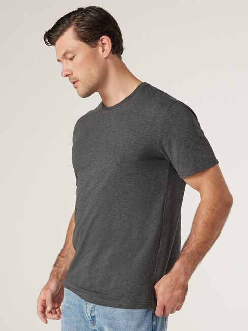 SS Basic Tee, Charcoal Marle, hi-res