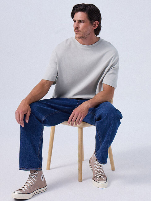 Phoenix Textured Crew Tee, Stone, hi-res