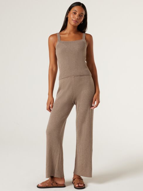 J-Luxe Chunky Rib Cami, Taupe, hi-res