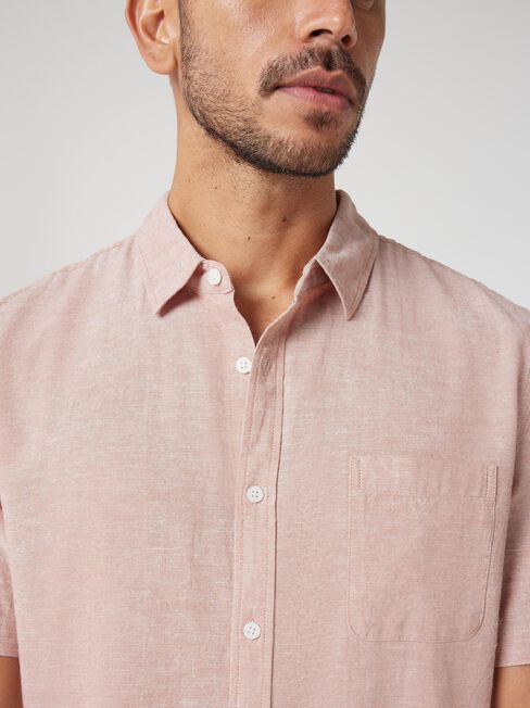 SS Wolf Textured Shirt, Orange, hi-res