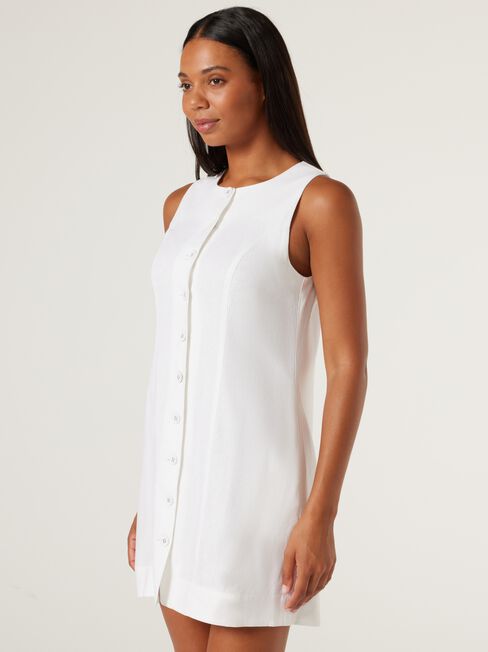 Annie Button Front Dress, Coconut, hi-res