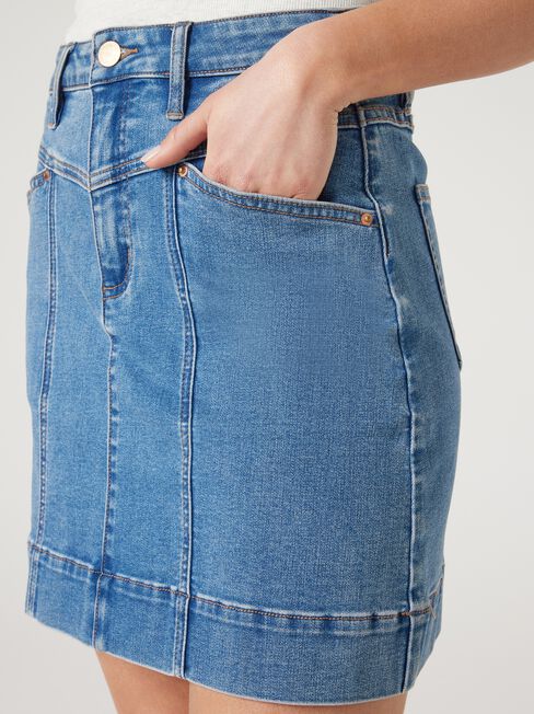 Nadia Denim Skirt, Blue, hi-res
