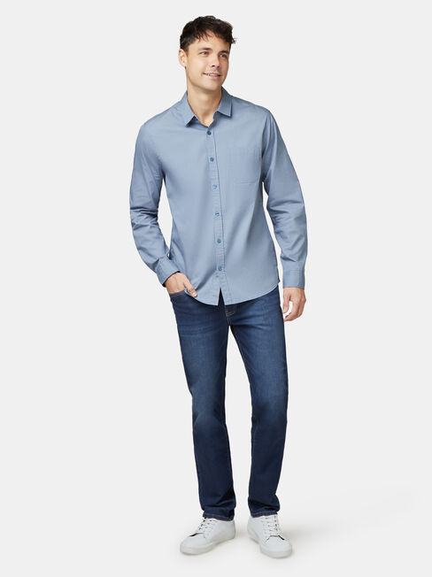 Aiden Long Sleeve Print Shirt, Blue, hi-res