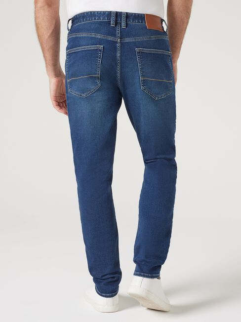 Slim Tapered Knit Jeans, Dark Indigo, hi-res