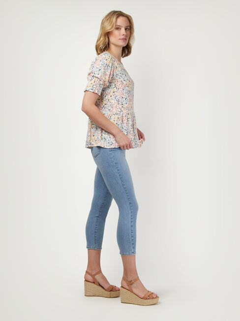 Peri Peplum Top, Floral, hi-res