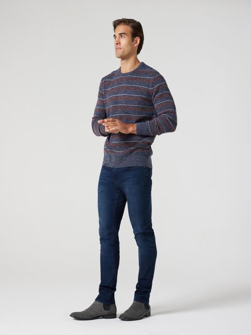 Morrison Stripe Crew Knit, Ink Multi Stripe, hi-res