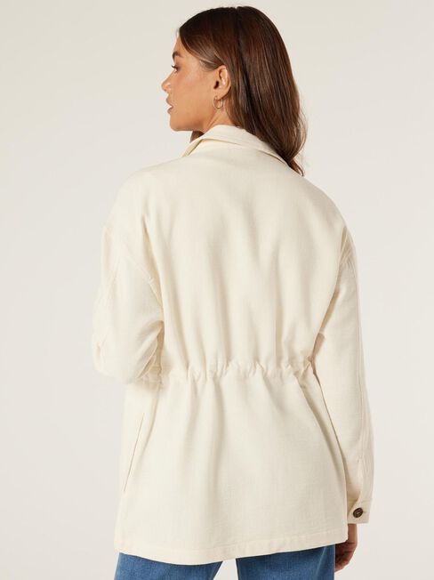 Steph Lightweight Shacket, Cream, hi-res